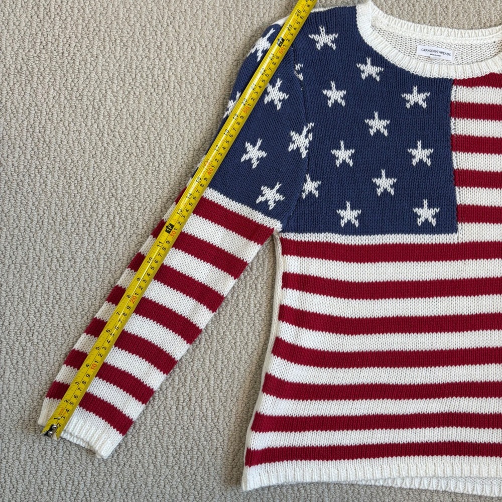 Grayson Threads American Flag Sweater | Womens Large, Patriotic Stars Stripes - Picture 11 of 16